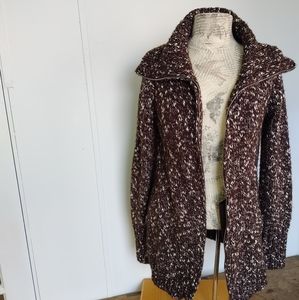 Chico's Turtleneck Sweater Women's Size 1 Brown Wh